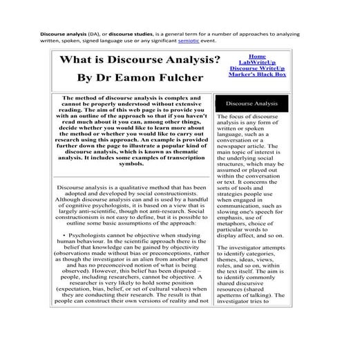 Discourse analysis