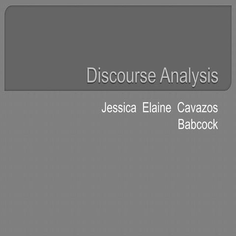 Discourse analysis