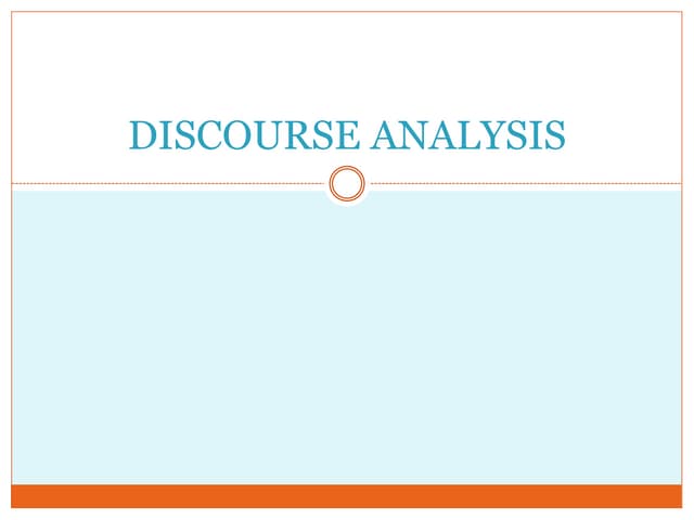 Discourse analysis and grammar | PPSX