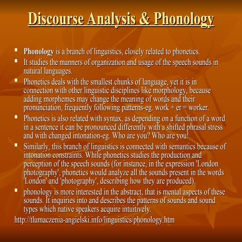 Discourse Analysis and Phonology | PPTX