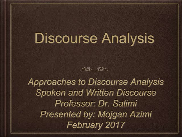 Discourse analysis ppt