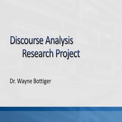 Discourse analysis research project guidelines