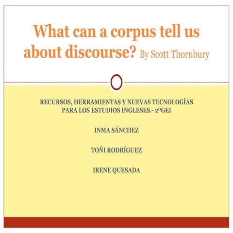 Discourse and corpus