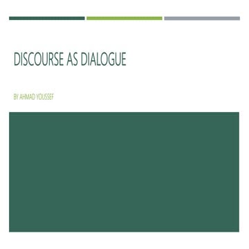 Discourse as a dialogue chapter 5 by Ahmet YUSUF
