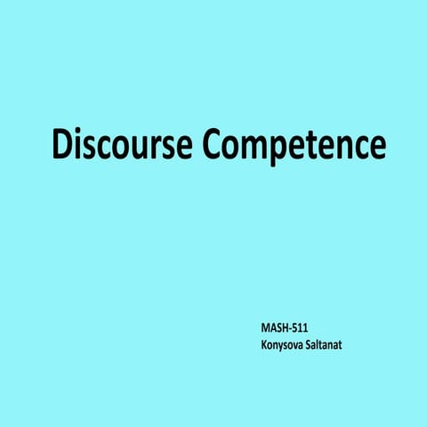 Discourse competence