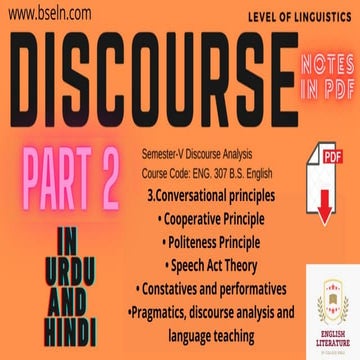 Discourse course.pptx discourse in eng literature | PPTX