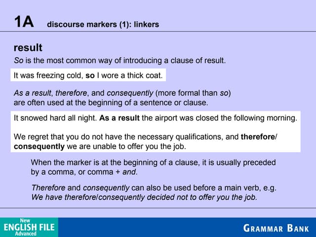 Discourse markers 1