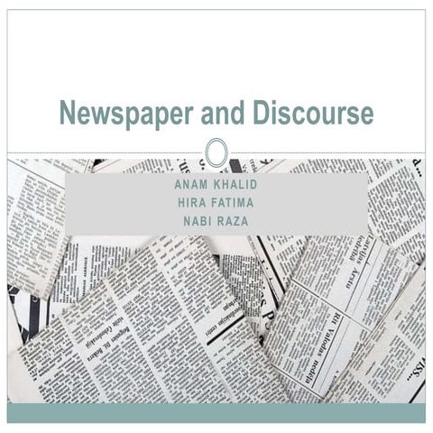 Discourse &  newspaper