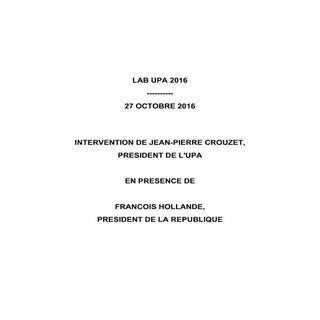 Discours président upa