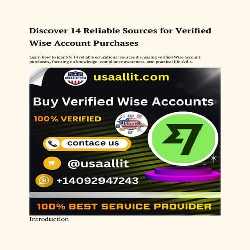 Discover 14 Reliable Sources for Verified Wise Account Purchases.docx