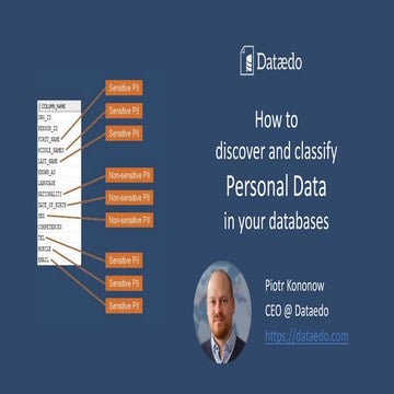 Discover and classify personal data in your databases
