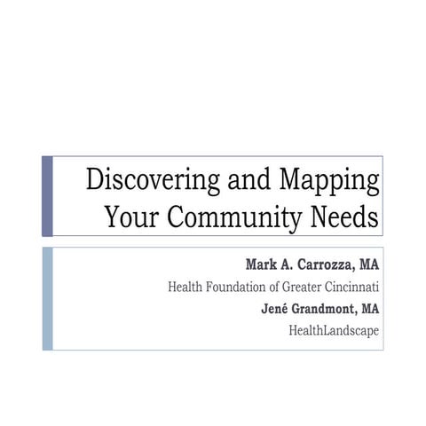 Discovering and mapping your community needs