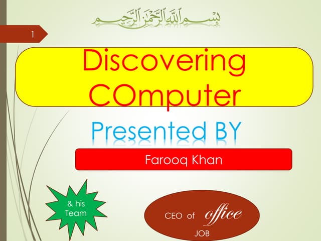 Discovering computer slides share chapter # 1 and chapter #2 