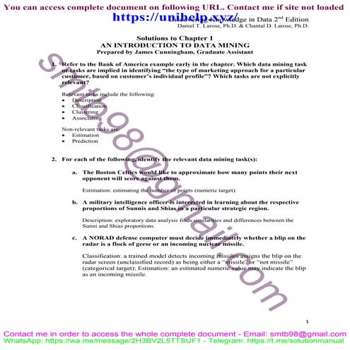 Answers to Problems: Discovering Knowledge in Data 2nd Edition - Data Mining Solutions by Larose