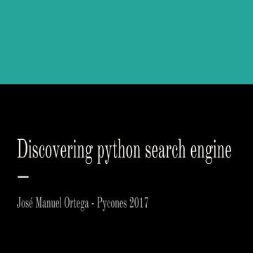 Discovering python search engine | PDF