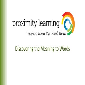 Discovering the meaning to words