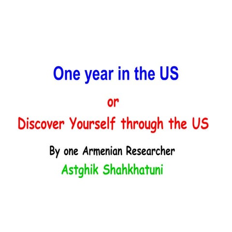 Discover yourself through the US