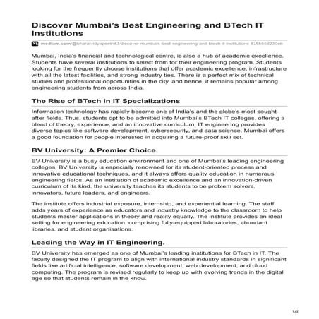 Discover Mumbai’s Best Engineering and BTech IT Institutions