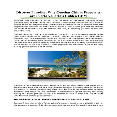 Discover Paradise Why Conchas Chinas Properties are Puerto Vallarta's ...