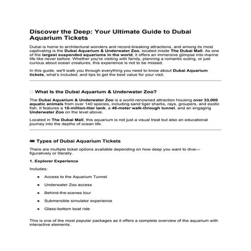 Discover the Deep_ Your Ultimate Guide to Dubai Aquarium Tickets.docx