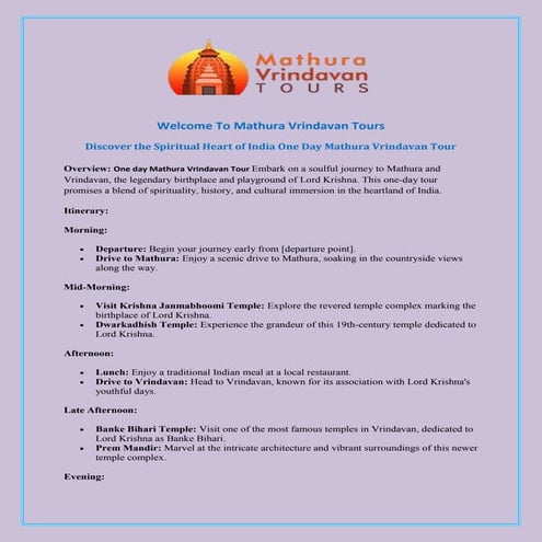 Discover the Spiritual Heart of India One Day Mathura Vrindavan Tour.pdf