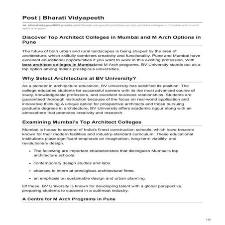 Discover Top Architect Colleges in Mumbai and M Arch Options in Pune