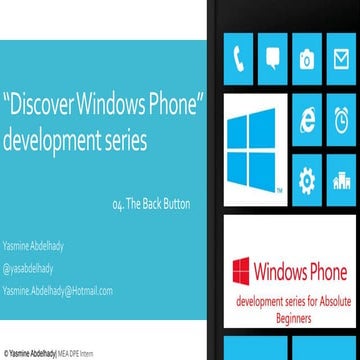 "Discover windows phone" 04. The back button | PPT