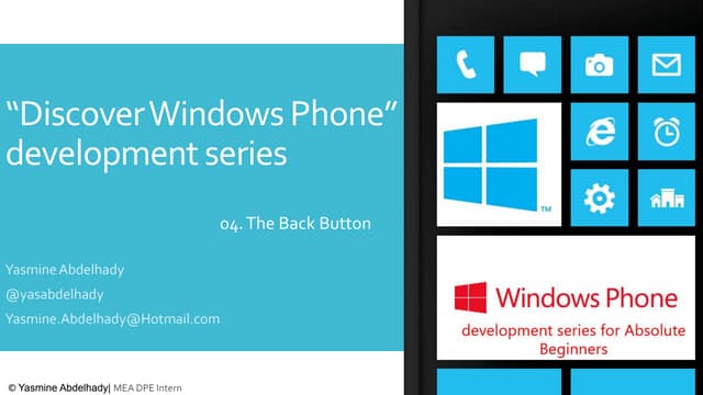 "Discover windows phone" 04. The back button | PPT