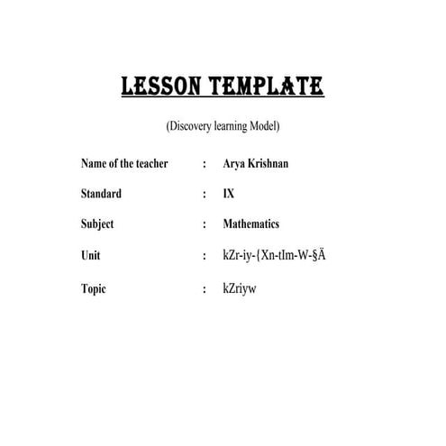 LESSON PLAN