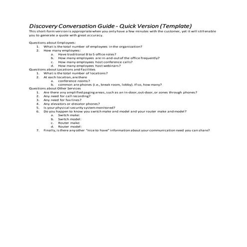 Discovery Conversation Guide - Quick Version (template)