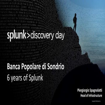 Splunk at Banco Popolare de Sondrio