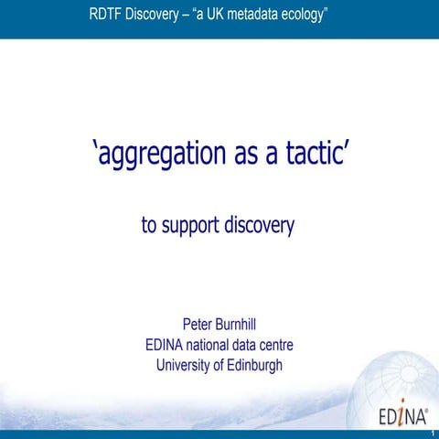 Discovery event peter burnhill (aggregation as tactic)