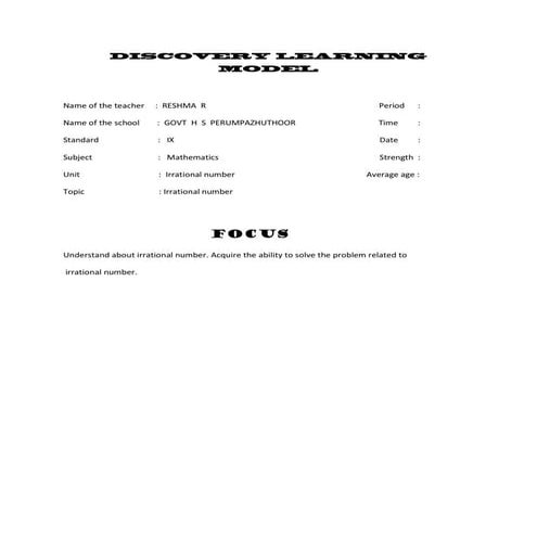 innovative lesson plan