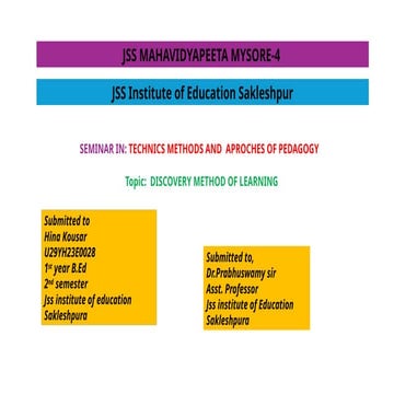 Hinakousar 24 Discovery Method Of Teaching 1 Pptx