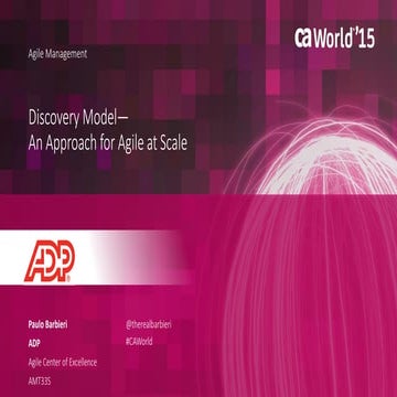 Discovery Model—An Approach for Agile at Scale