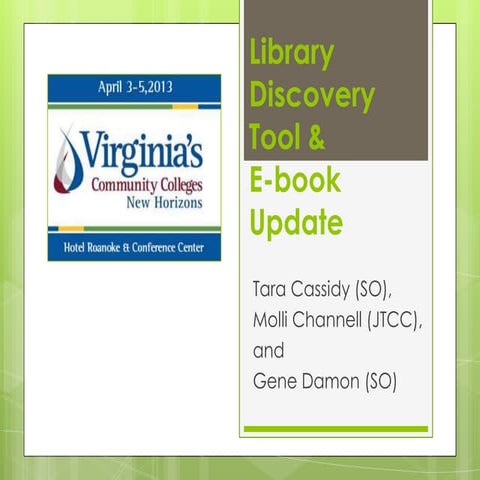 Discovery tool and ebook update