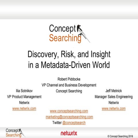 Discovery, Risk, and Insight in a Metadata-Driven World Webinar