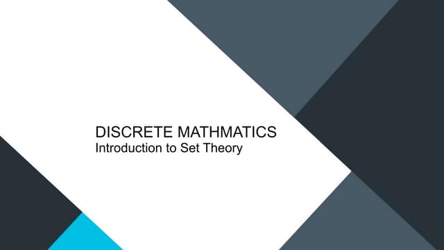 Introduction to Sets | PPSX