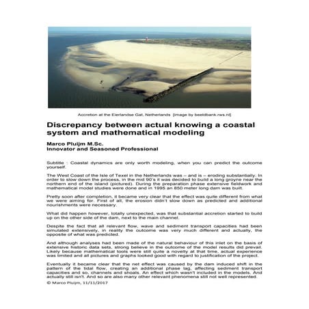 Discrepancy between knowing a coastal system and mathematical modelling 11112017