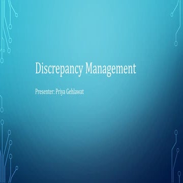 Discrepany Management_Katalyst HLS