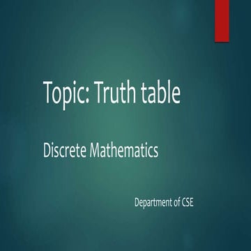 Discrete math Truth Table | PPTX