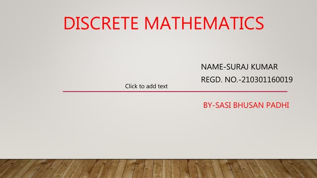 Discrete mathematics suraj ppt