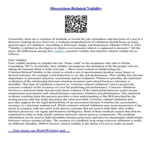 Discretion-Related Validity