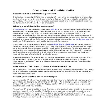 Discretion and confidentiality