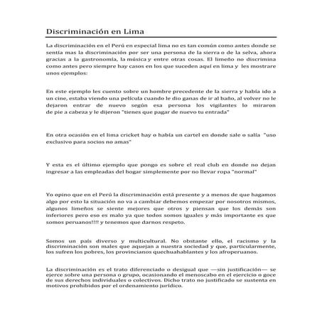 Discriminación en lima