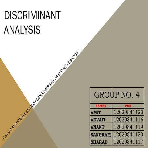 Discriminant analysis  group no. 4