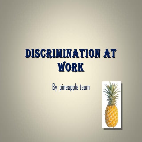 Discrimination at work