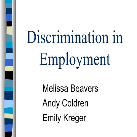 Discrimination in employment 2013