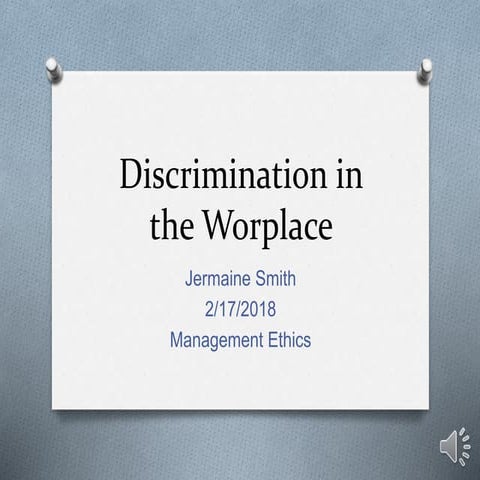 Discrimination in the workplace
