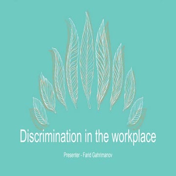 Discrimination in the workplace